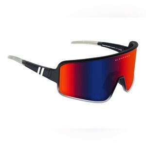 Blenders Shield Sport Sunglasses Black Frame Red-Blue Mirror Lens phantom boss